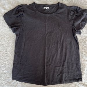 Charcoal Flutter Sleeve Top